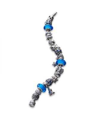 PANDORA Sterling Silver & Blue Glass Bracelet, Moments Collection