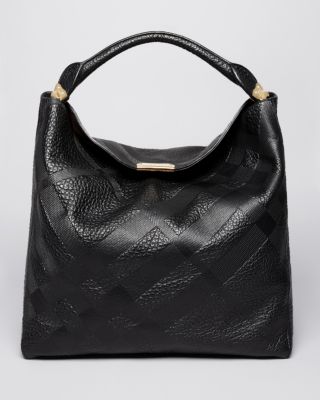 Burberry Hobo - Heritage Grain Embossed Check Medium Lindburn ...