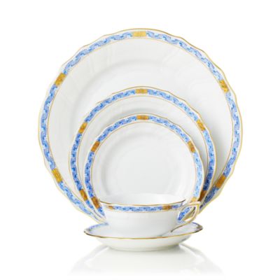 Herend Chinese Bouquet Dinnerware, Garland Blue