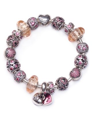 PANDORA Bracelet & Charms - Shimmering Love, Moments Collection