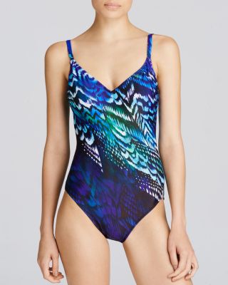 Gottex Poetic Wing V-Neck One Piece Swimsuit