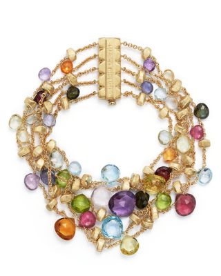 Marco Bicego 18K Yellow Gold Paradise Five Strand Mixed Stone Bracelet