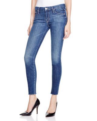 MOTHER The Looker Ankle Fray Skinny Jeans in Girl Crush