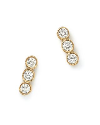 Zoë Chicco 14K Yellow Gold and Diamond Bezel-Set Trio Earrings