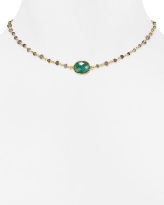 Ela Rae Libi Raw-Cut Emerald Necklace, 14