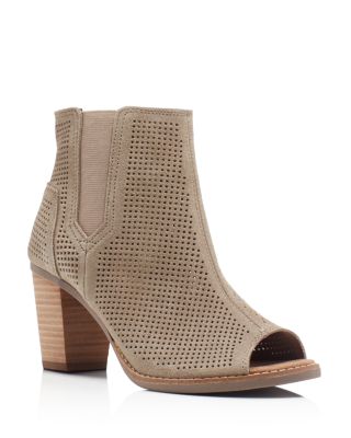 TOMS Majorca Perforated Open Toe Booties