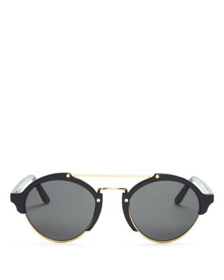 Illesteva Milan II Mirrored Round Sunglasses, 52mm