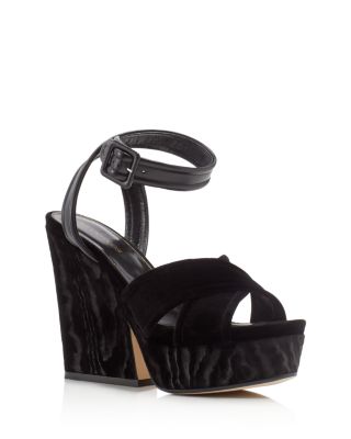 Sergio Rossi Hannelore Velvet Platform Sandals