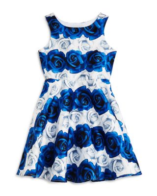 Pippa & Julie Girls' Rose Print Cutout Dress - Sizes 7-14