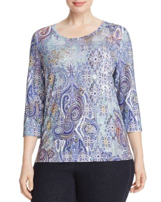 BASLER PLUS Paisley Print Tee