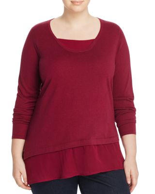 Marina Rinaldi Agata Layered Wool-Silk Sweater