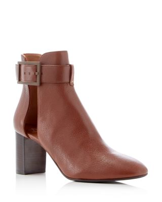 Aquatalia Valli Dolomite Weatherproof Buckled High Heel Booties