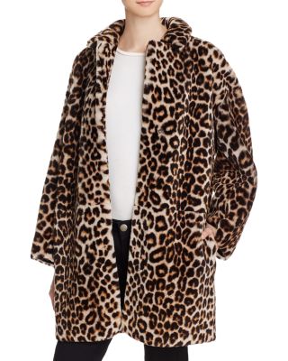 Sandro Boma Leopard-Print Fur Coat