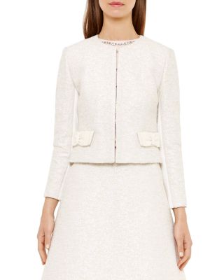 Ted Baker Leysa Bouclé Bow Jacket