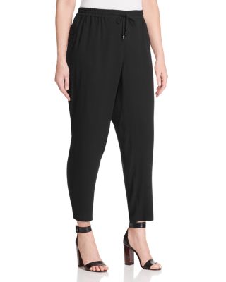 Eileen Fisher Plus Silk Drawstring Ankle Pants