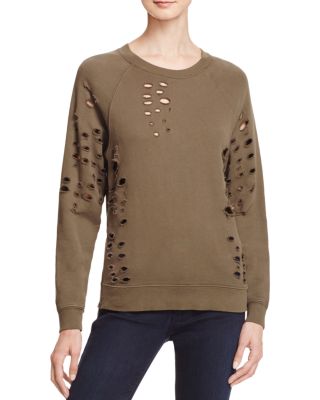 Black Orchid Distressed Side Zip Sweatshirt 