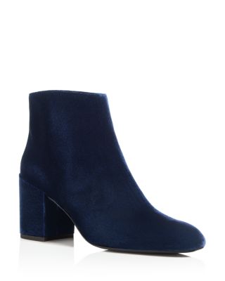 Stuart Weitzman Bacari Velvet Block Heel Booties - 100% Bloomingdale's Exclusive