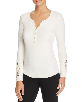 PJ Salvage Rib Long Sleeve Henley Top