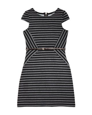 US Angels Girls' Asymmetric Striped Dress - Sizes 7-16