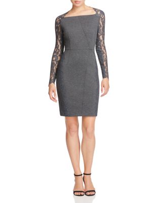 Elie Tahari Serena Lace Panel Sheath Dress