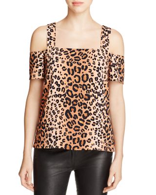 Cooper & Ella Ava Leopard Print Cold Shoulder Top - 100% Bloomingdale's Exclusive