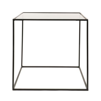 Bloomingville Square Metal Table with Smoke Glass Top 