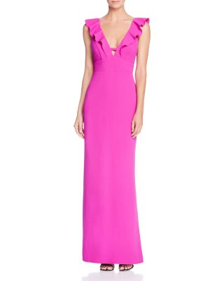 ABS by Allen Schwartz Sleeveless Ruffled V-Neck Gown - 100% Bloomingdale's Exclusive