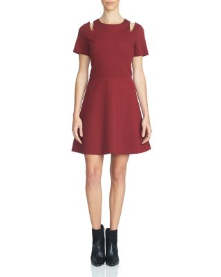 1.STATE Shoulder Cutout Fit and Flare Dress