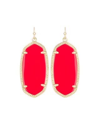 Kendra Scott Elle Statement Drop Earrings In Gold/cherry