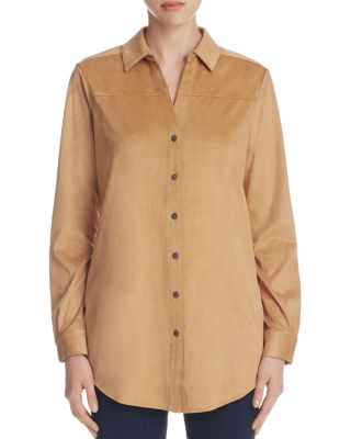 Foxcroft Faux Suede Long Shirt