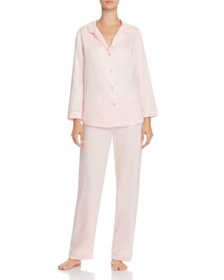 Oscar de la Renta Pink Label Matte Satin Long Pajama Set