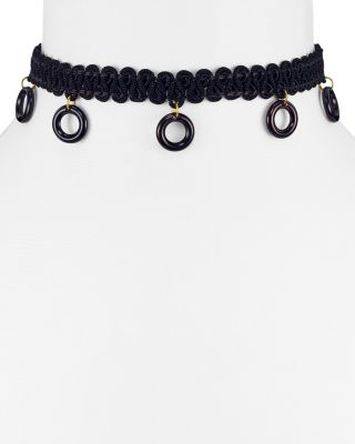 Vanessa Mooney Savannah Woven Cord Circle Drop Choker, 12