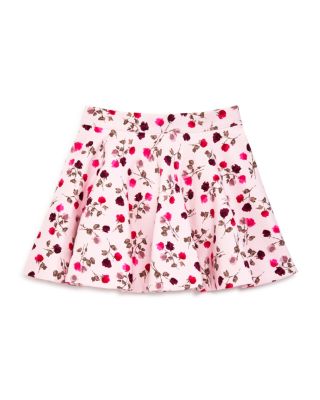 kate spade new york Girls' Ponte Knit Rose Print Circle Skirt - Sizes 7-14