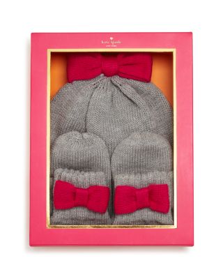 kate spade new york Girls' Bow Hat & Mittens Set - Sizes S/M & L/XL