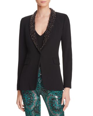 Alice and Olivia Macey Beaded Shawl Lapel Blazer