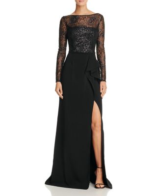 Carmen Marc Valvo Sequin Bodice Gown