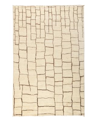 Solo Rugs Moroccan Area Rug - Beige Multi Brick, 5'1