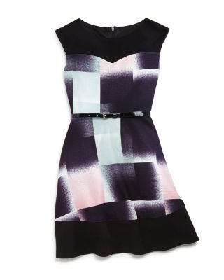 Pippa & Julie Girls' Abstract Squares Print Dress - Sizes 7-14