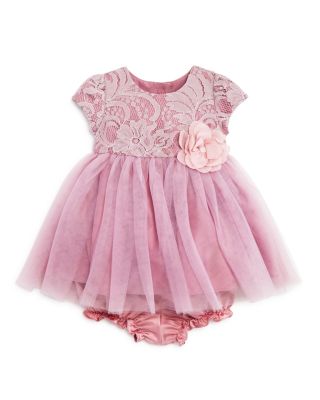 Pippa & Julie Infant Girls' Floral Lace Tulle Dress & Bloomers Set - Sizes 0-9 Months