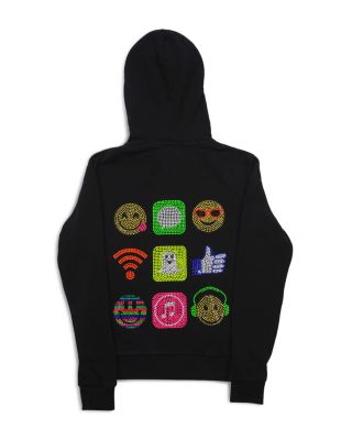 Butter Girls' Embellished Social Media Emoji Hoodie - Sizes S-XL