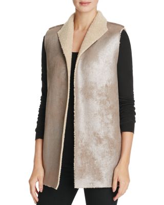 Velvet by Graham & Spencer Faux Sherpa Metallic Vest