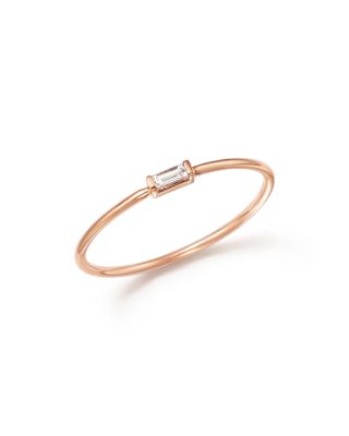 Zoë Chicco 14K Rose Gold Diamond Baguette Ring