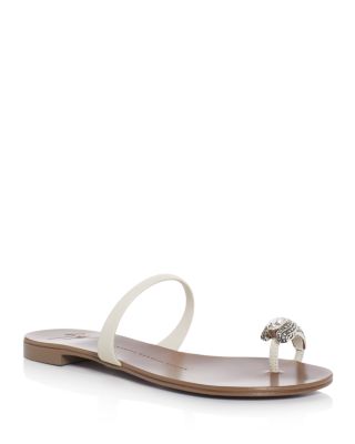 Giuseppe Zanotti Nuvorock Swarovski Crystal Toe Ring Slide Sandals