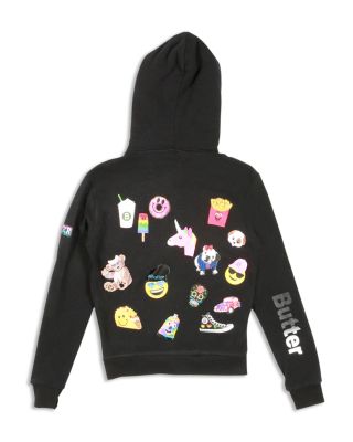 Butter Girls' Multi Patch Fleece Hoodie - Sizes 4-6 