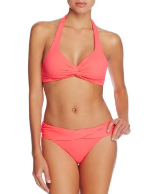 Shoshanna Twist Halter Bikini Top & Wrap Band Bikini Bottom