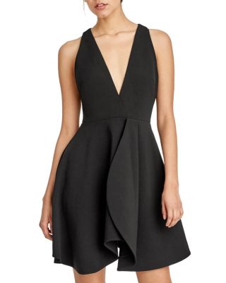 HALSTON HERITAGE Flounce Detail Dress