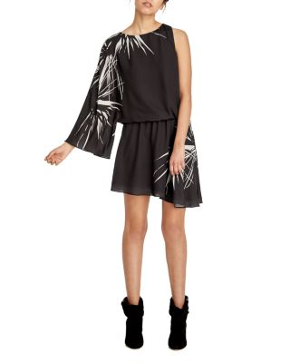 HALSTON HERITAGE Printed One Sleeve Dress