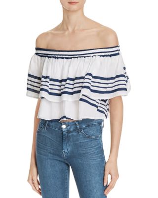 Faithfull the Brand Off-The-Shoulder Crop Sundown Top