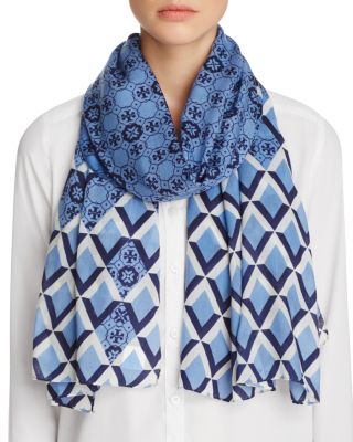 Tory Burch Logo Moscaic Print Scarf