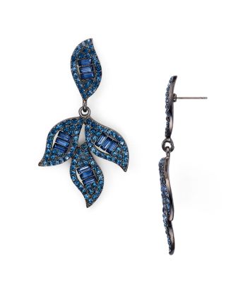 AQUA Ilana Blue Leaf Drop Earrings